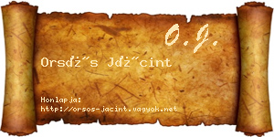 Orsós Jácint névjegykártya